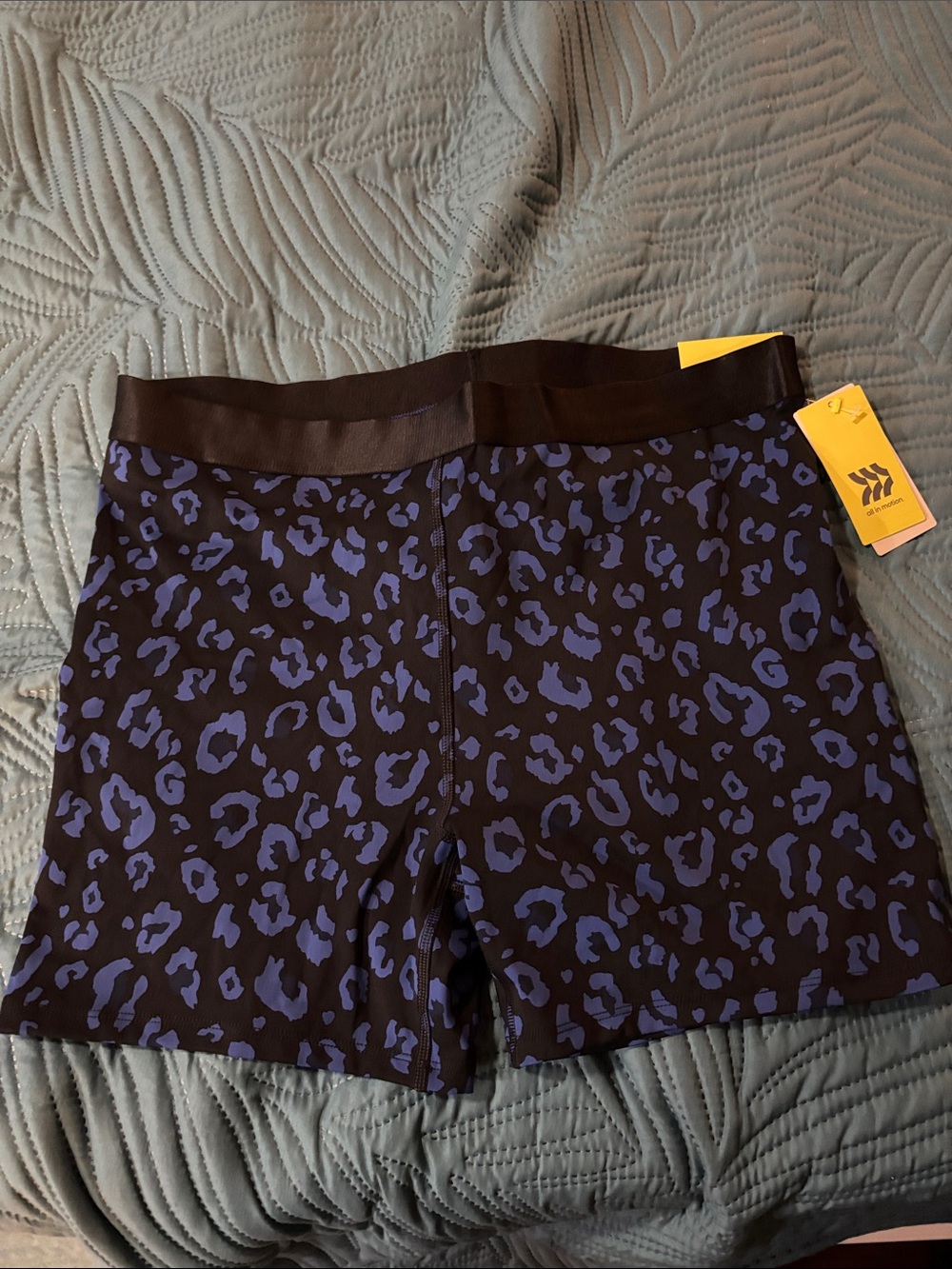 all in motion Black and Blue Leopard Bike Shorts